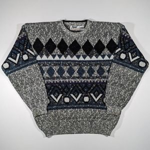 Vintage 90s Impact Sweater Mens Size XL Geometric Acrylic Pullover Knit